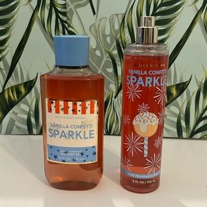 Bath and Body Works Vanilla Confetti Sparkle 2p Set